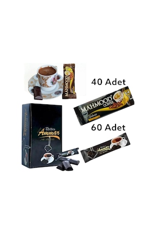 Mahmood Coffe 2si1 Arada 6 Gr 40 Adet Ve Ammar Bitter Çikolata 7 Gr 60 Adet 2 Li Set