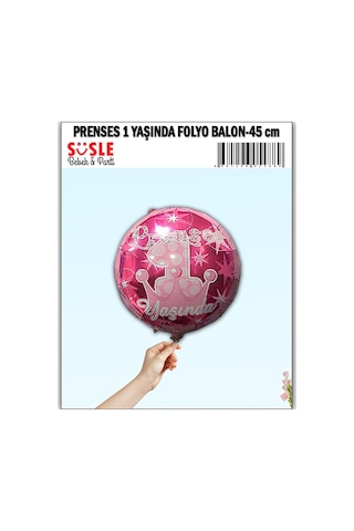 Prenses 1 Yaşında Folyo Balon - 45Cm