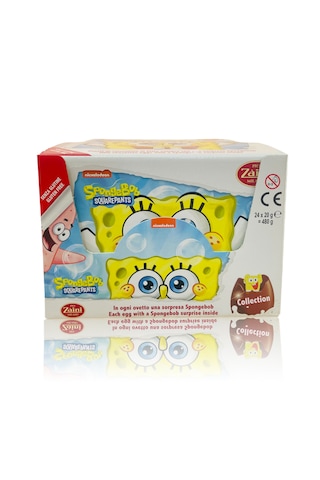 Zaini Spongebob Sünger Bob Çikolatalı Sürpriz Yumurta 24 Adet