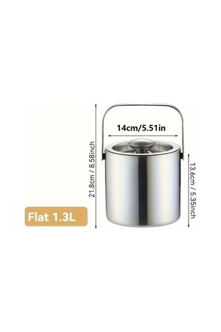 Fastbuy Challenger Kapaklı Paslanmaz Çelik Buz Kasesi 3l Gümüş Bar Şampanya Şarap Bira Soğutucu Gümüş