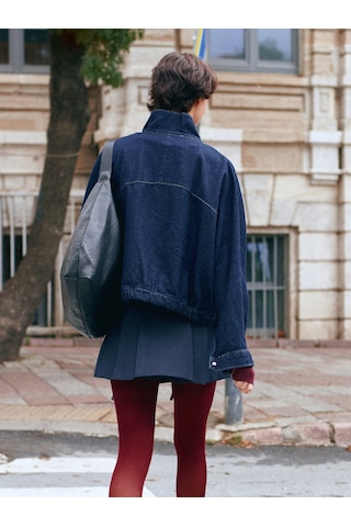 Dilvin 65380 %100 Pamuk Yarasa Kol Kot Ceket-lacivert Lacivert