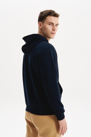 AR-MA Arma Erkek Kapüşonlu Sweatshirt Kanguru Cepli, 3 İplik Şardonlu, Regular Fit, %70 Pamuk %30 Polyester K30254628502 Lacivert