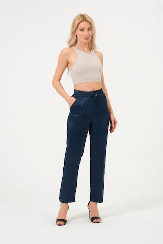 Rich Kadın Yüksek Bel Parlak Saten Pantalon Çok Renkli