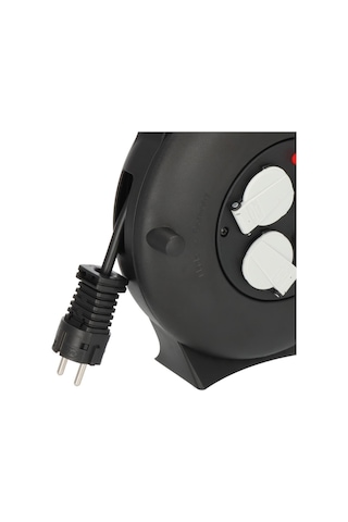 Brennenstuhl Vario Line 2 Usb Iq Hızlı Şarj Özellikli 3 Soketli Kaçak Ve Ani Isınma Sigorta Şalterli 10 M. Makaralı Kablo 10 M