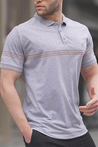 Madmext Gri Erkek Polo Yaka Tişört 6077-gri Gri