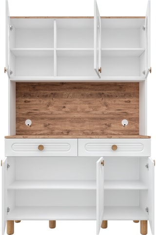 Rosa Kahve Köşesi - 140 Cm Mdf Mutfak Dolabı - Led Aydınlatmalı -