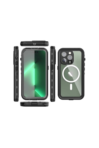 Apple Uyumlu iPhone 14 Pro 1-1 Su Geçirmez Kılıf-siyah