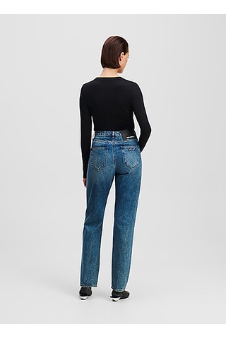 Karl Lagerfeld Koyu Mavi Kadın Lyocell Karışımlı Denim Pantolon A1w10087