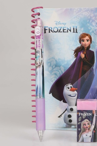 Lisanslı Elsa Frozen Çizgili Bloknot , Versatil Uçlu Kalem 0.7 Mm Ve Silgi Seti