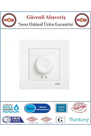 Viko Karre Dimmer 600w - Çerçeve Dahil - Beyaz