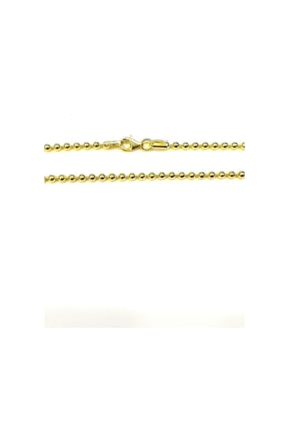 Omar Silver Unisex Top 2,5 Mm Gold Altın Kaplama Gümüş Kolye Zinc