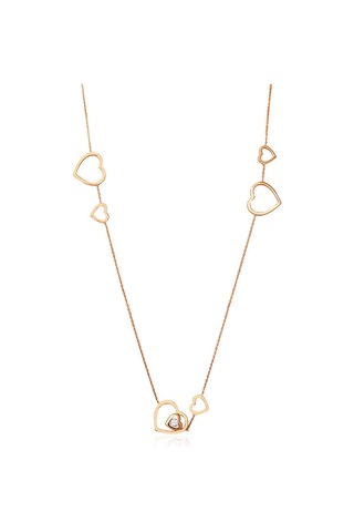 Kuyumcudukkani Zincirli "kalplerimiz"kolye-37160-r Rose Gold