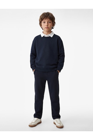 Koton Uzun Kollu Okul Gömleği Yaka Oversize Okul Sweatshirt Lacivert 7wkb10005tk