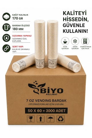 7 Oz Karton Bardak Koli 3000 Adet