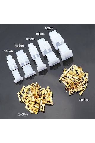 580 Parça Elektrik Kablo Konnektör Terminal Seti 2 3 4 6 9 Pin Erkek Dişi 2.8mm Otomotiv Bisiklet Ba