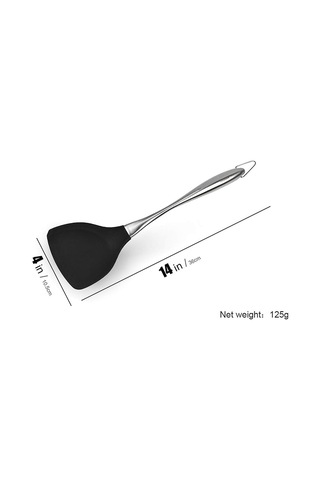 Yapışmaz Tencereler İçin 14-1/5 İnç Silikon Wok Spatula, Bpa İçermeyen 600 F Paslanmaz Çelik Spatula