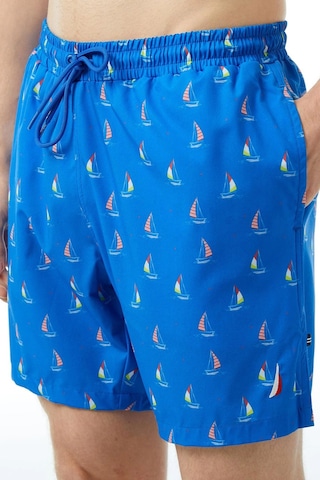 Nautica Erkek Standrat Fit Baskılı File Astarlı Şort Mayo Mavi