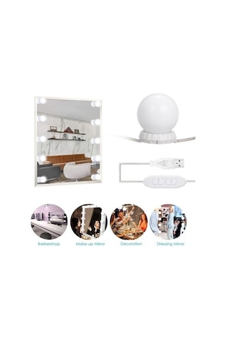 Dancemonkey 3 Aydınlatma Modu Vanity Led 10 Ampullü Ayna Işıklar, Güçlü Led Ayna Işıklar Beyaz