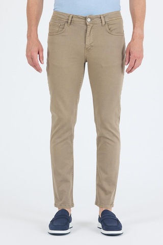İmza Koyu Bej Pamuklu 5 Cep Casual Slim Fit 5 Cep Pantolon 1003250318 Fransız Bej