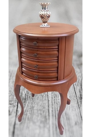 Komodin Şifonyer Model 90388 4 Çekmeceli Tahin Aslan Ayak Bombe Silindir El Yapım