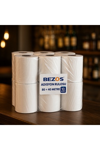 Buradabulabilirsin Bezos 80x40 Mm Adisyon Rulosu Termal Rulo 10'lu Paket Bbz