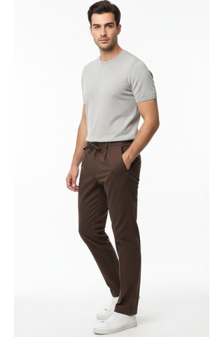 ONLY & SONS Onslee Tapered 0007 Cot Lın Strıng Pant Erkek Kahverengi Pantolon - 22036356