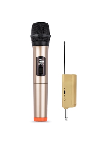 Maiyame Siyah Veya Altın Renk Seçenekli, Fm Modülasyonlu Uhf Mikrofon Seti