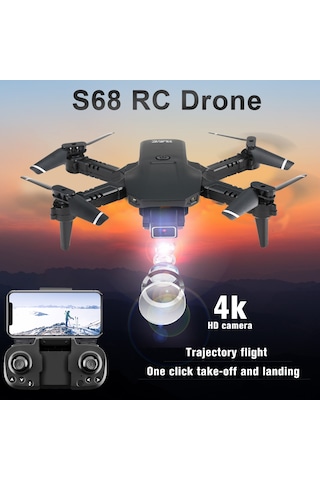 Honmex S68 Mini Katlanabilir İha - 4k Kameralı, Çift Pil, Yerçekimi Sensörü, İzleme Uçuşu, Çok Fonksiyonlu Drone