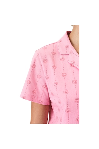 Penti Pembe Pink Stardust Pamuklu Gömlek Şortlu Pijama Takımı