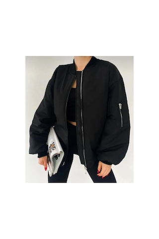 Voxx Unisex Bomber Kolej Ceket Siyah Siyah