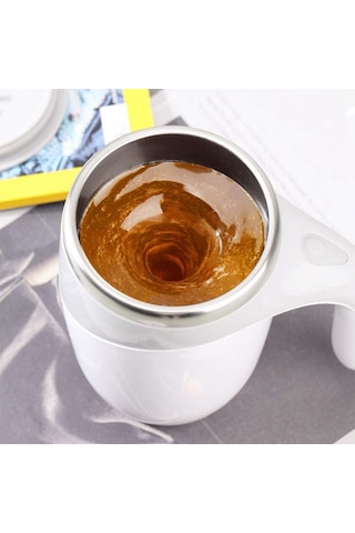 Taşınabilir Otomatik Karıştırıcılı Kupa Bardak Beyaz