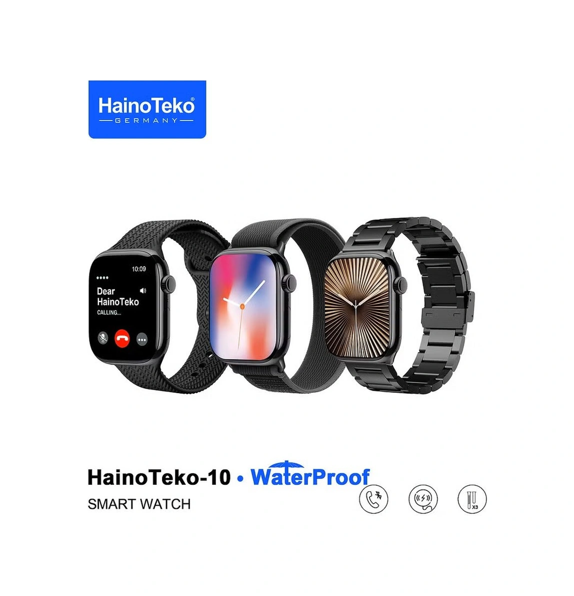 Haino Teko Teko-10 Watch Ultra 10 Amoled Ekran 3 Kordonlu Akıllı Saat Siyah