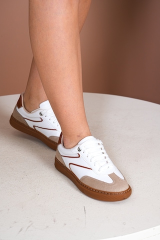 Zitan Spor Ayakkabı Sneaker Beyaz Kahverengi
