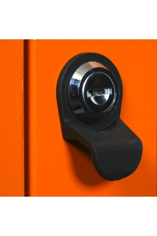 Alfafonet Ziglat Serisi Kilitli Metal Home Office Dolabı Cam Kapaklı Turuncu Ral 2004 450x1500x450 Mm