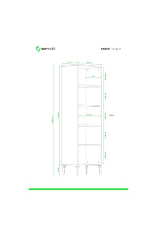 Arden 2 Kapaklı Çok Amaçlı Mutfak/kiler Dolabı 65x190x37 Cm Atlantik Çam