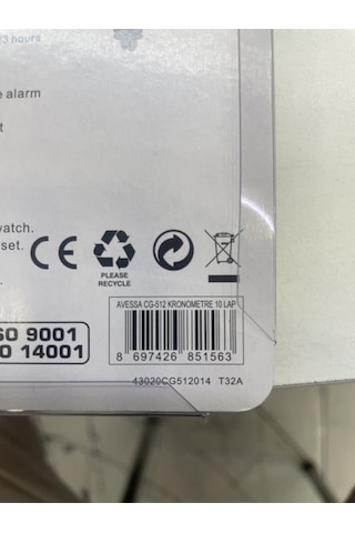 Avessa Cg-512 10 Hafızalı Elektronik Stopwatch Kronometre 10 Lap