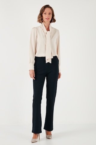 Lela Yüksek Bel Regular Fit Bol Paça Bayan Pantolon 611Pl030W4 Lacivert
