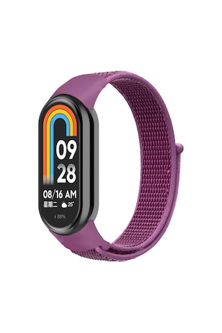 Teknodur Xiaomi Mi Band 8 Krd-03 Hasır Kordon-mor