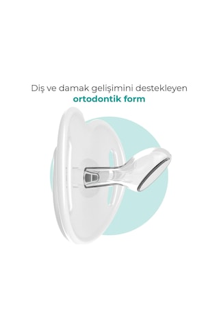 Mamajoo Ortodontik Emzik Seti 6 Ay+ Ekru & Kaplan | İkili, Silikon, Damaklı |Sterilizasyon & Saklama Kabı