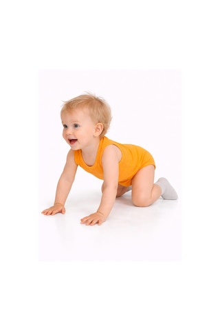 Civil Baby 3'lü Karışık Renk 3-36 Ay Çıtçıtlı Badi - Turuncu