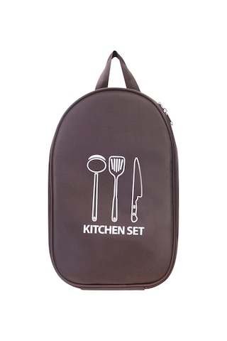 Açık Ocak Taşınabilir Saklama Çantası Açık Kamp Mutfak Eşyaları Sofra Pişirme Malzemeleri Kamp Araçları Depolama Kahve Kahverengi