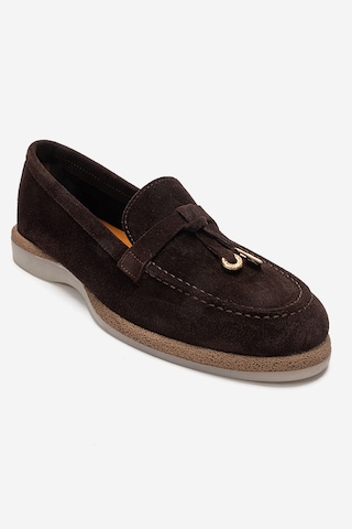 Luvishoes Ilvena Kahverengi Süet Hakiki Deri Kadın Loafer Ayakkabı