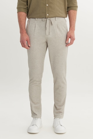 AC&Co / Altınyıldız Classics Erkek Bej 360 Her Yöne Esneyen Slim Fit Dar Kesim Beli Bağlamalı Armürlü Casual Pantolon Bej
