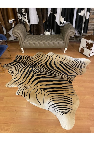 Hakiki Deri Dana Postu Kahve Zebra Baskılı 200 X 215 Cm - 2261101000011
