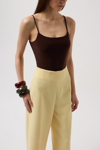 Meleners İp Askılı Bodysuit Kahverengi