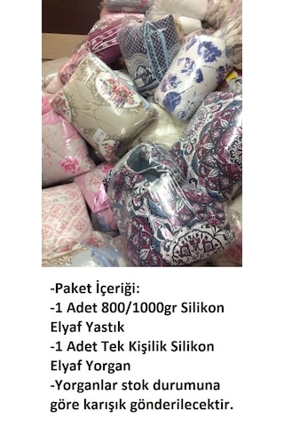 Deluxe Öğrenci Seti, Tek Kişilik Silikon Yorgan+yastık Seti