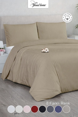 Çift Kişilik %100 Pamuk Saten Nevresim Seti Premium Seri 8 Renk Seçeneği 200x220 Bal Köpüğü