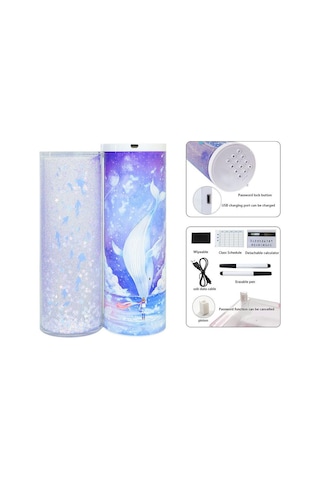 Hesap Makineli Kumlu Kalem Kutusu Manyetik Kapaklı Kaiyi