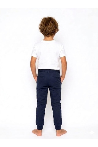 Coupon Çocuk Gabardin Pantolon / Garni Paça - Mevsimlik Lacivert