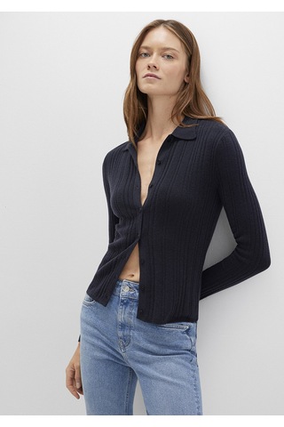 Mavi - Yün Karışımlı Lacivert Triko Polo 1710838-70489 Lacivert